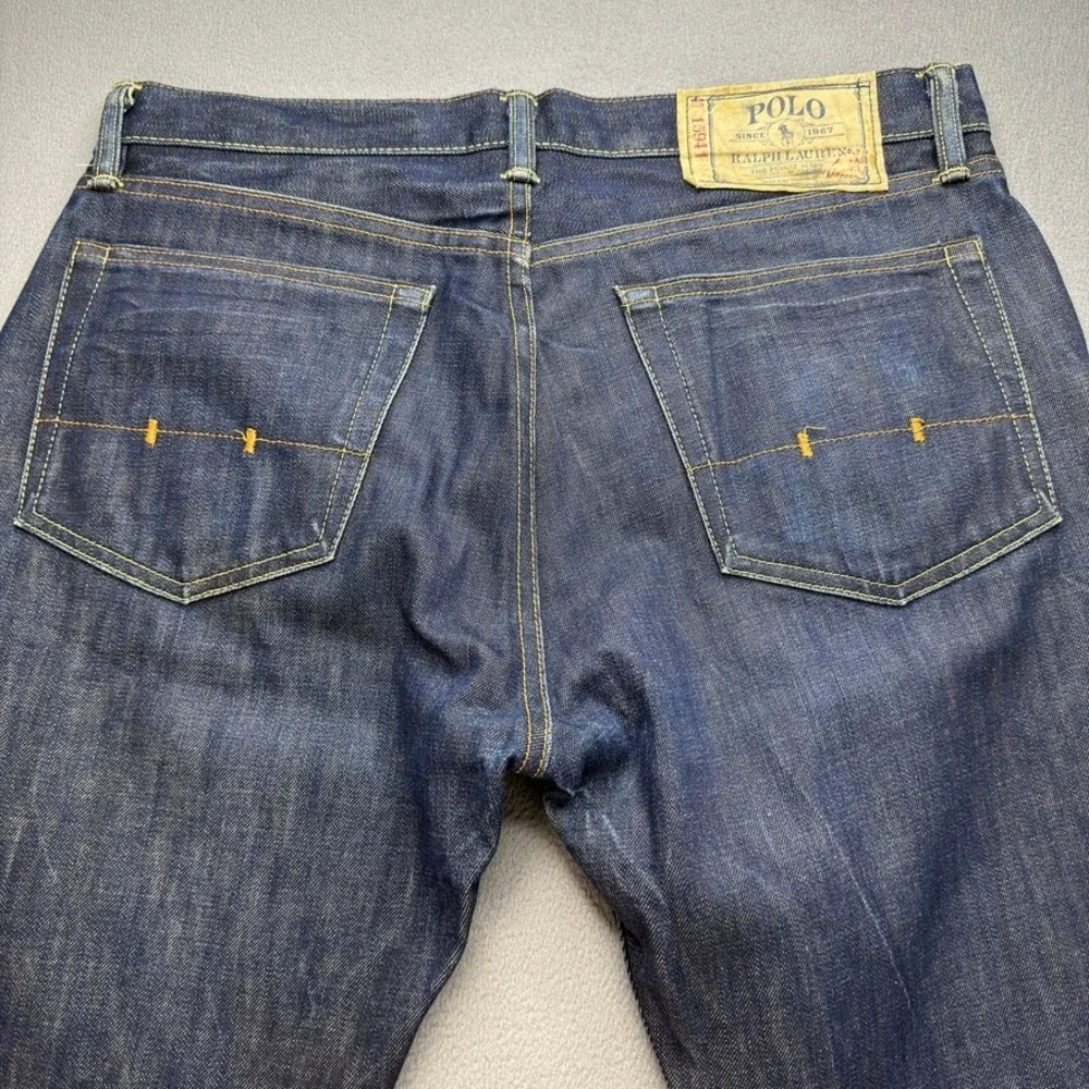 Polo Ralph Lauren Straight Leg Jeans 34x30 (FIT 36x30) Blue Denim Button Fly